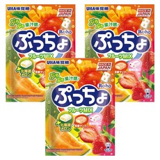 UHA 味覺糖 普超軟糖 水果味, 每一口都能吃到濃郁水果香, Q彈有嚼勁, 獨立包裝分享超方便, 90g, 3袋