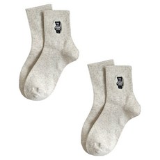 소니오 여성용 귀여운 자수 패션 양말 2켤레 세트