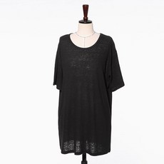 비나인 여성용 통기성 샤이보 라운드 린넨 티셔츠