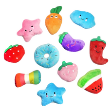 PETCA 角色啾啾發聲絨毛玩具 11件組, 1包, 多色