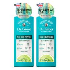 닥터그루트 스칼프 솔루션 두피비듬케어 정수리 냄새 제거 샴푸 프레시 시트러스향, 700ml, 2개