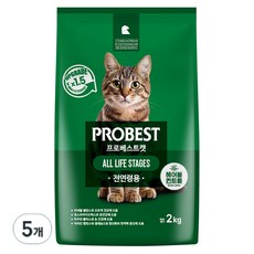 프로베스트 캣 기능성 사료, 헤어볼+장건강, 2kg, 5개 헤어볼+장건강, 2kg, 5개
