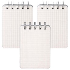 JF COMPANY J-Four 線圈便攜迷你格子筆記本3件組, 透明, 1組