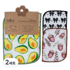 RUO 竹製雙面結構可折疊菜瓜布3件組, 2套, 3入