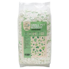 MiniFeet 小動物舒適紙棉 破碎型 450g 白色+綠色 天然紙漿100%, 1包