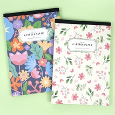 Pinkfoot 花朵印花信紙本 2款, 1組, 綠色+海軍藍