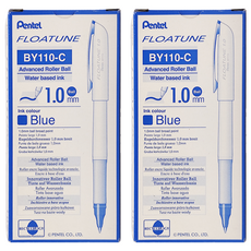 Pentel 飛龍文具 BY110-CX 1.0 FLOATUNE 輕滑鋼珠筆 12支裝, 藍芯, 2盒