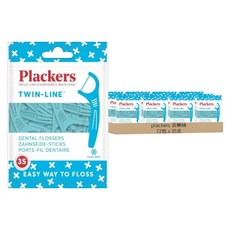 plackers 派樂絲 雙線倍潔亮白牙線棒 清涼薄荷口味, 7.8cm, 35支, 72包