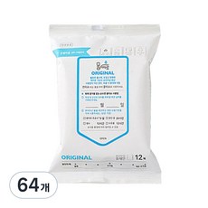 물따로 무방부제 물티슈 오리지날 휴대용, 60g, 12매, 64개