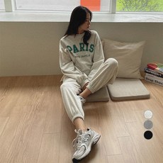 Plan Day Paris 長袖運動衫綁帶慢跑褲 舒適的訓練設置