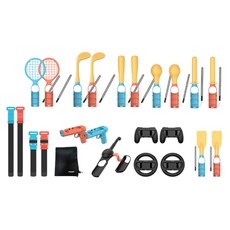 DOBE Switch2 Sports體感運動24合1套裝, 1組, 藍色 + 紅色, 單一商品