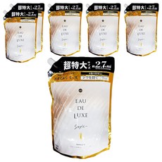 Lenor 蘭諾 日本原裝進口 EAU DE LUXE 衣物柔軟精 金蓋白補充包, 1.01L, 6包