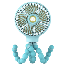ecoomi 八爪魚小風扇 嬰兒車風扇, 1個, 海洋藍
