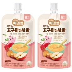 배냇밀 짜먹는 이유식, 혼합맛(고구마/사과), 100g, 2개
