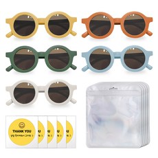 유아 선글라스 어린이집 생일선물 답례품 포장세트, 원형, 5세트