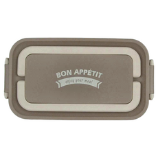 cook power 鍋寶 不鏽鋼雙層可微波便當盒 贈餐具組 21 x 11.5 x 14cm 685g, 白色 + 淺棕色, 1組