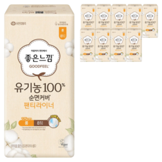 좋은느낌 유기농 100% 순면커버 팬티라이너, 롱, 81개입, 10개