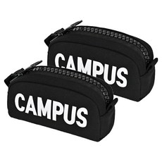 포포팬시 대용량 캠퍼스 왕지퍼 펜파우치 필통, 블랙, 2개