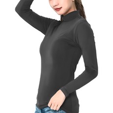 GIAT 吉亞特 女款捍溫立領吸濕發熱衣 輕薄保暖 墨黑色, M