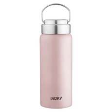 WOKY 沃廚 台灣公司貨 提手輕芯鈦瓷易潔層保溫瓶, 靄緋粉, 500ml, 1個