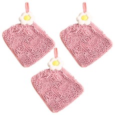 雞蛋花擦手巾 25 x 25cm 珊瑚絨吸水速乾掛式擦手巾, 3條