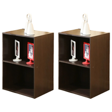 BuyJM 蜜糖二格收納櫃/書櫃 (同色2入組) 15kg, 胡桃色