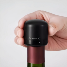 홈르네 진공 와인 키퍼 스토퍼, 딥블랙, 1개