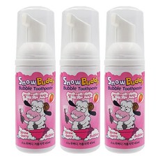 Snowbuddy 泡沫兒童牙膏草莓, 45ml, 3個