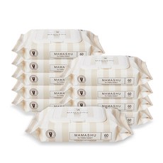 MAMASHU 掀蓋式濕紙巾, 60張, 10包