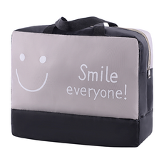 E.City 大容量可折疊拉桿收納包 雙開式收納 灰笑臉 200g, 1個, 1個