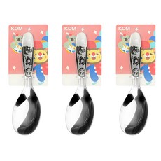 KOM 316不鏽鋼兒童平底匙, 獅子 + 無尾熊, 3支