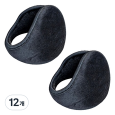 해피제이 겨울 방한 귀마개, 블랙, 12개
