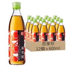 百家珍 蘋果醋, 12個, 600ml