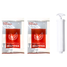 Mega 加厚防塵大容量旅行壓縮收納袋 (70x50cm) + 壓縮袋專用抽氣筒, 2個裝, 1組, 抽氣筒4 x 4 x 27.5cm