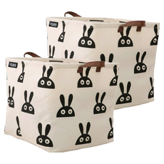 Dale Bloom 可折疊手提布藝籃, 2個, 兔子
