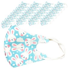 러블리앙즈 유아용 더예쁜 3겹 입체 프리미엄 마스크 초소형, 10개입, L2 하늘토끼, 3개