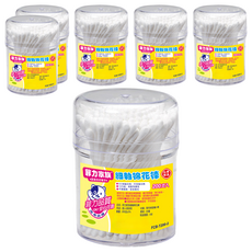 菲力家族 棉花棒 細軸 200入 100%棉 柔軟有彈性 SGS檢驗合格, 6盒