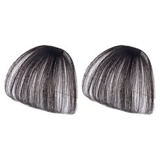 La Medi 一字瀏海局部假髮片, 2個, 自然黑