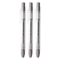 sun-star noc color eraser 按壓出芯橡皮擦, 筆身帶有筆夾, 橡皮擦芯直徑5mm, 可可色, 3個