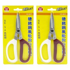 WEN-CHENG 汶澄 硬鉻鋼萬能剪刀, 紅色/白色, 2支