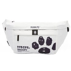 SNOOPY 史努比 斜背包, 腳印 白色