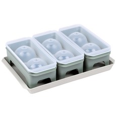 incoc 大冰塊模具 3入 + 托盤組, 橄欖綠, 1套