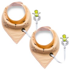 Little Tots 奶嘴固定帶圍兜 2入