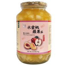 韓味不二 水蜜桃蘋果茶果醬，富含果肉，補充能量, 1kg, 1入, 1罐