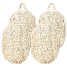 Mandisa 手持絲瓜絡沐浴巾, 象牙白, 4個, 1入