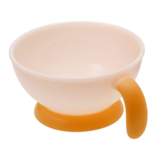 Combi 康貝 優質易握學習碗 橘色 寶寶學習餐具 安全材質 底部吸盤, 1個