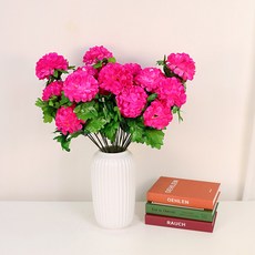 JOART 人造七支大菊花束, 螢光粉紅色