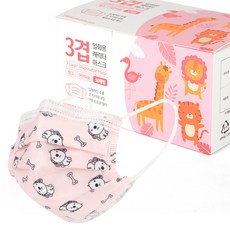 3겹 일회용 어린이 마스크, 핑크, 50개입, 1개