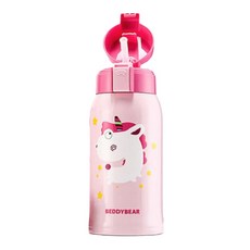 BEDDYBEAR 杯具熊 3D浮雕兒童保溫杯 兩種杯蓋隨心使用 食品級PP材質 食品級柔軟矽膠吸嘴 12小時長效保溫 600ml大容量, 獨角獸, 600ml, 1組