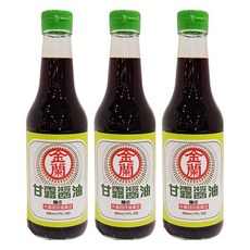金蘭 甘露醬油, 非基因改造黃豆 海藻糖, 清爽順口, 鮮甜不膩, 500ml, 3瓶
